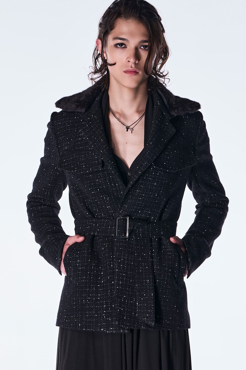 Tweed Fur Safari Blouson / ツイード ファー サファリ ブルゾン