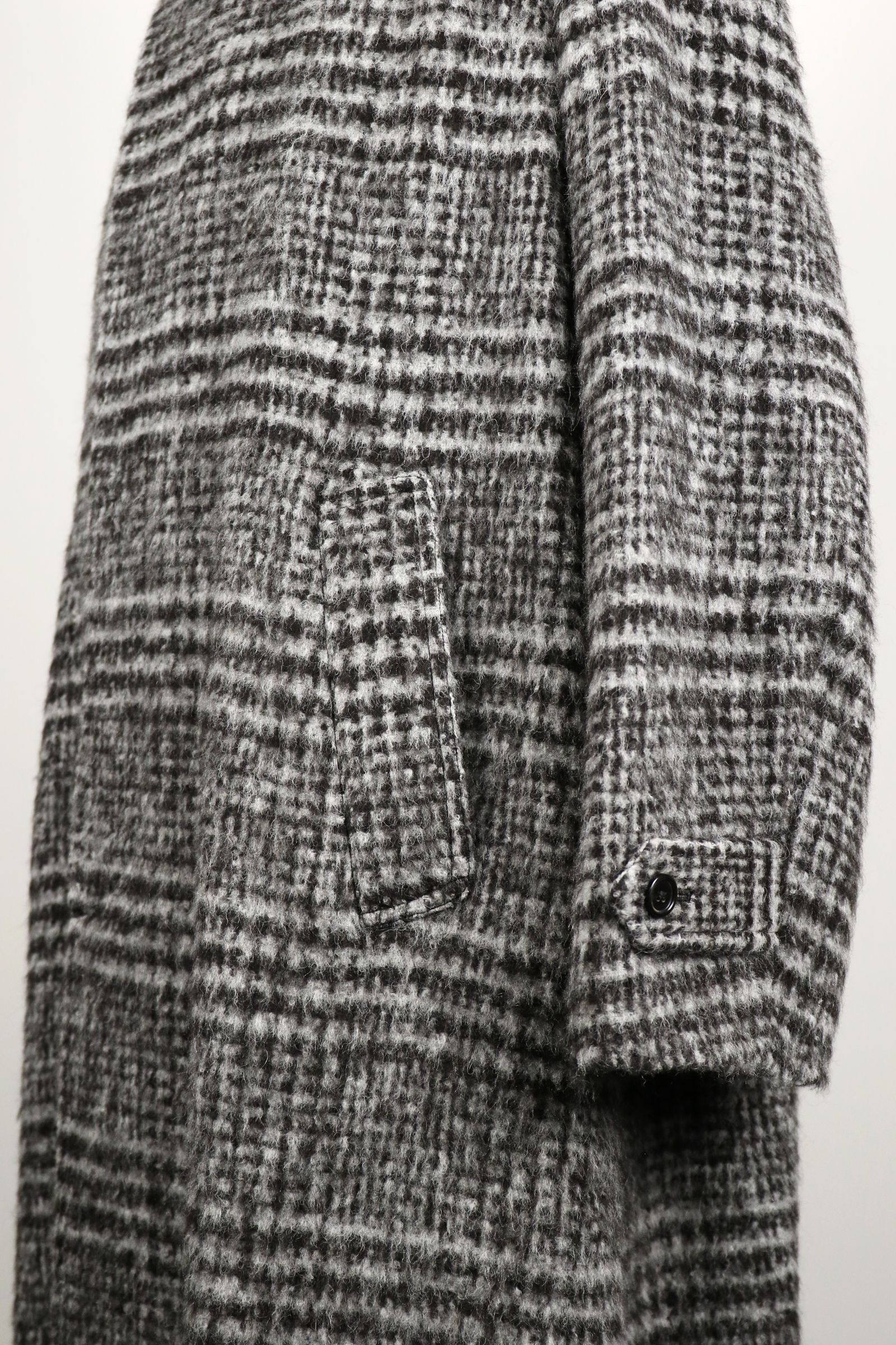 MARKAWARE - ALPACA SHAGGY PLAID WALK ABOUT COAT / アルパカ