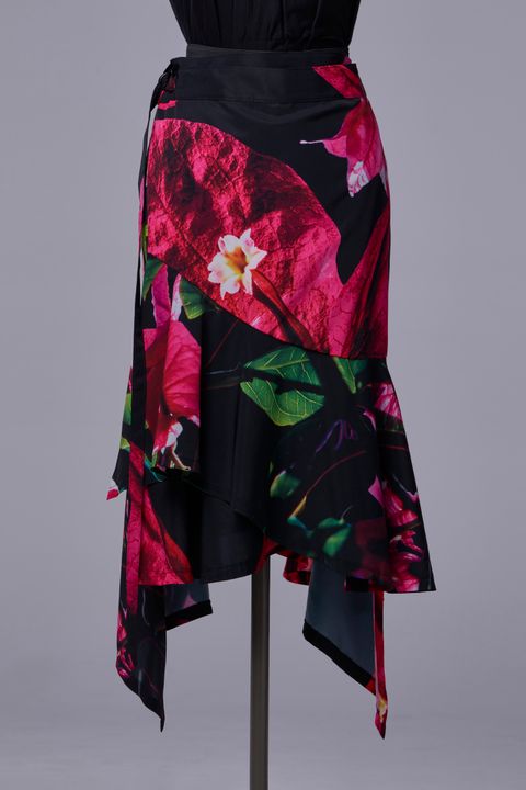 Eco Decine Bougainvillia Wrap Frill Skirt / ブーゲンビリア ラップ フリルスカート
