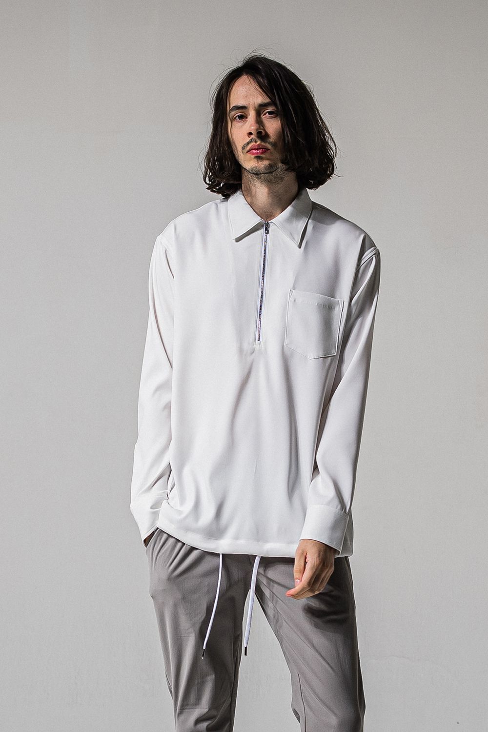 PULLOVER SATIN SHIRT / プルオーバー サテン シャツ
