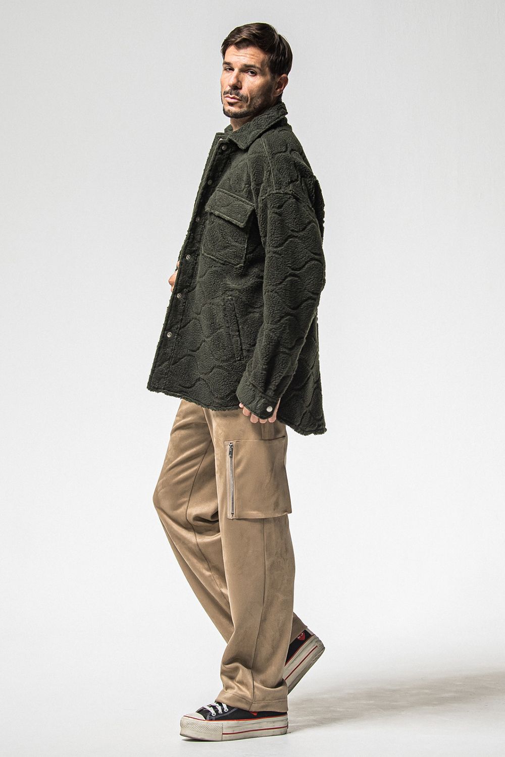 FRIDAY OLD LOGO VELOURS FLEECE TRINER / FRIDAYコラボ オールドロゴ 裏ベロアフリーストレーナー