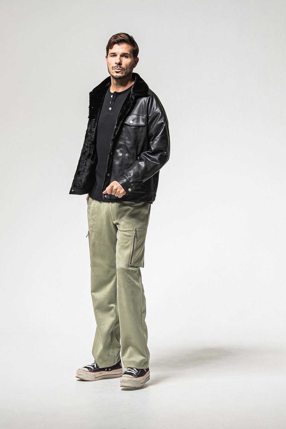 VELOURS FLEECE THERMAL HENRY / ベロア フリース サーマル ヘンリーネック