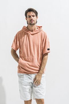 PILE HALF HOODIE / オーバーサイズ ハーフスリーブ パイル フーディー