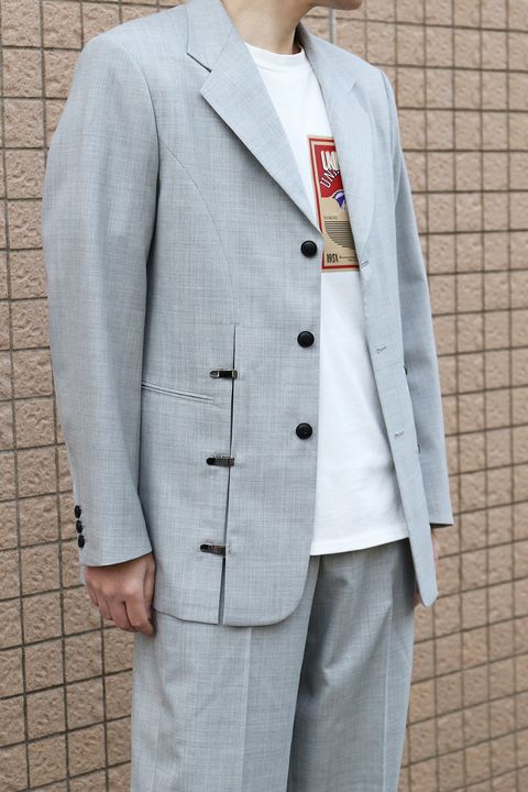 Tropical wool 3B JKT & Tropical wool side buckle slacks / meagratia