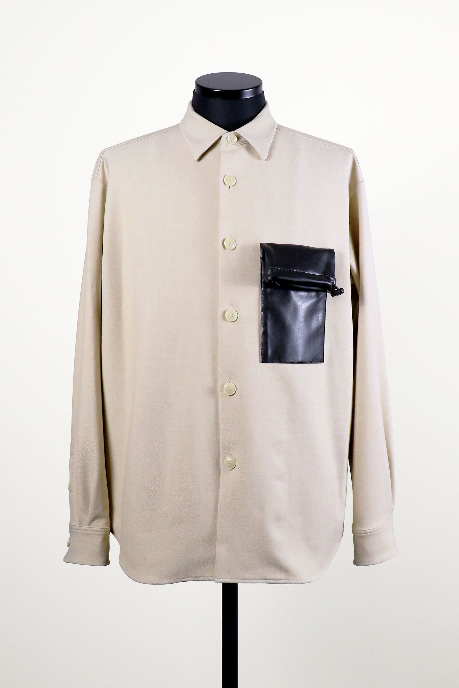 Eco leather pocket SH / エコレザー ポケット シャツ