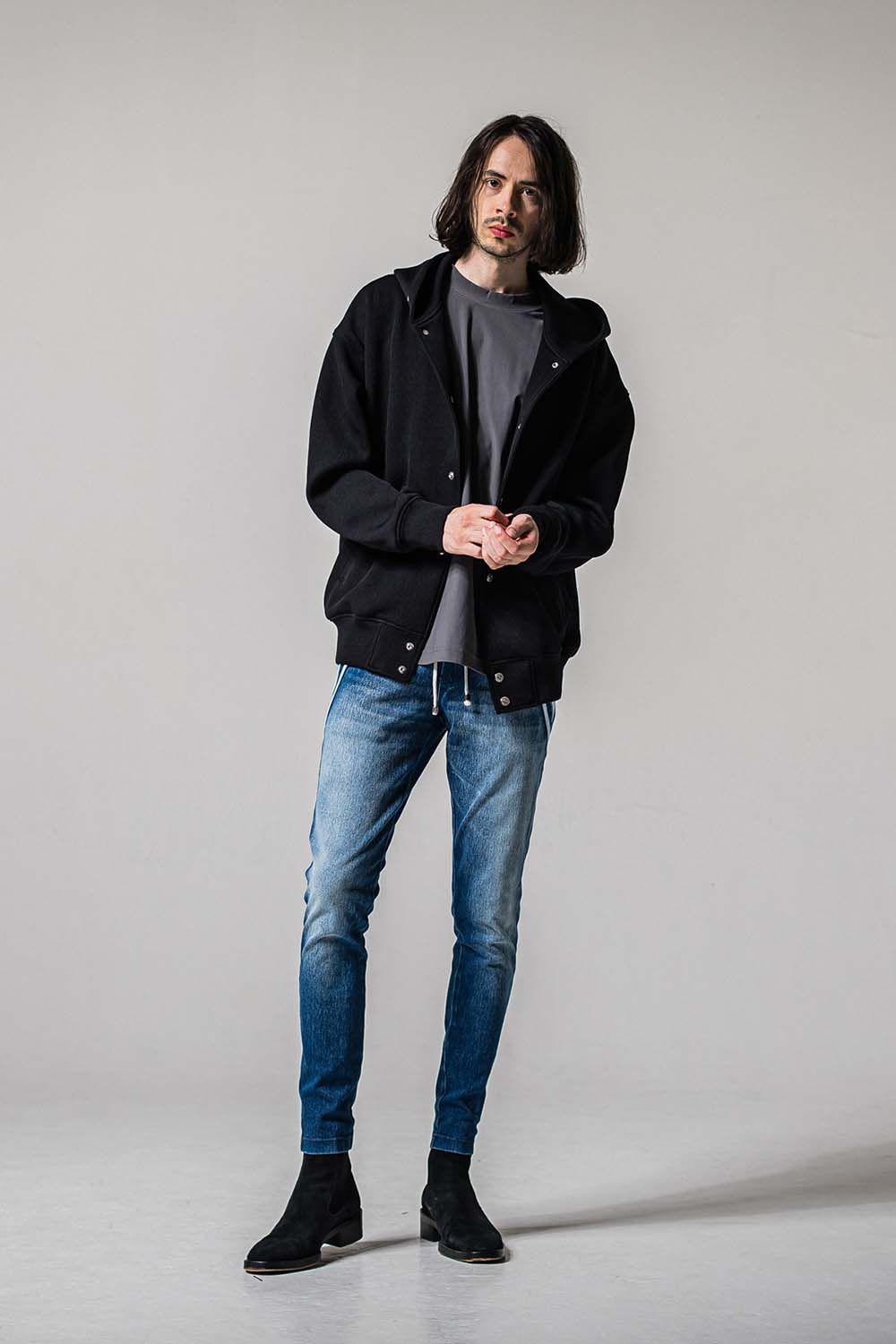 EX DENIM JERSEY EDGE PT / デニム ジャージ エッジ ラインパンツ