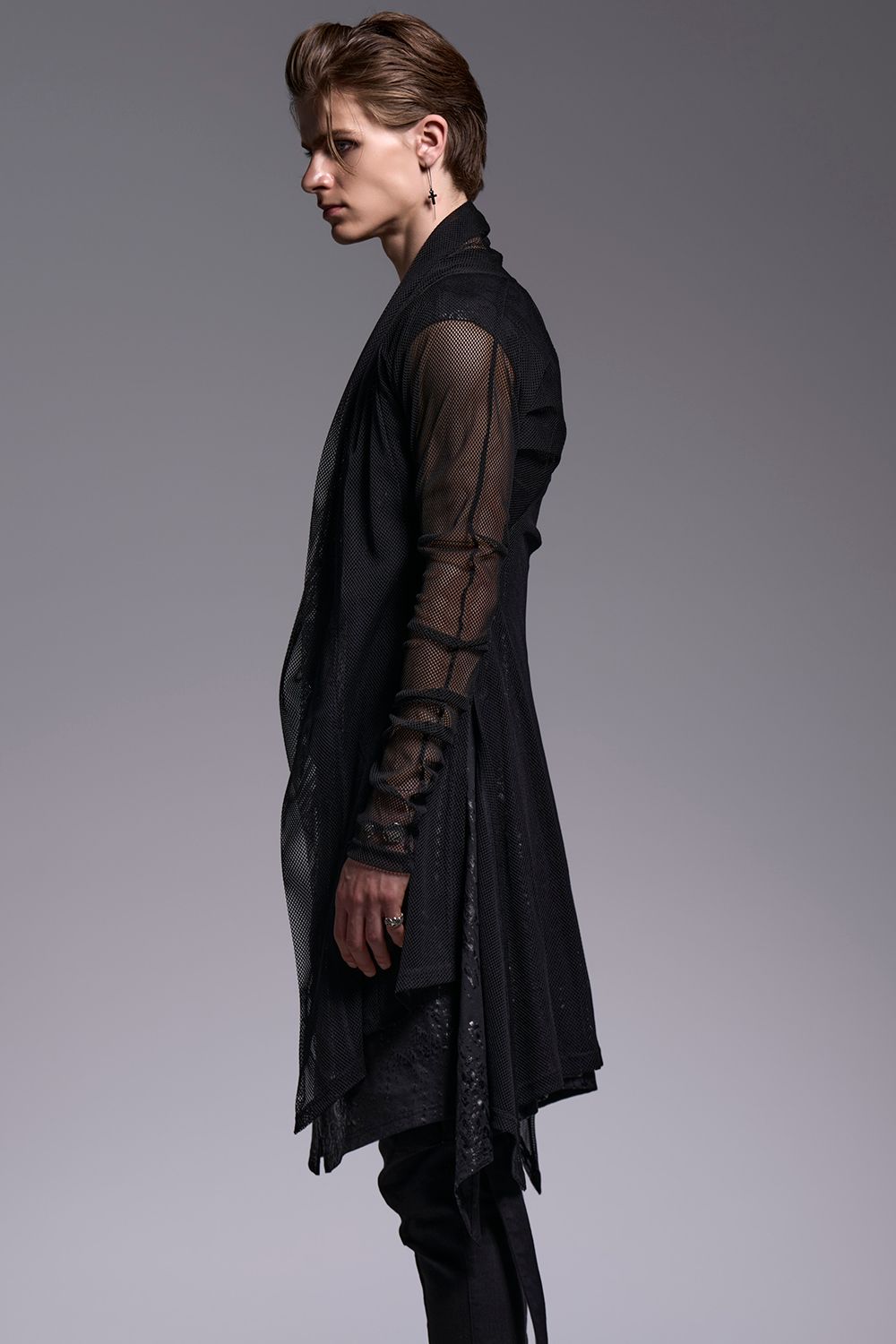 Mesh Dolman Sleeve Cardigan / メッシュ ドルマンスリーブ カーディガン