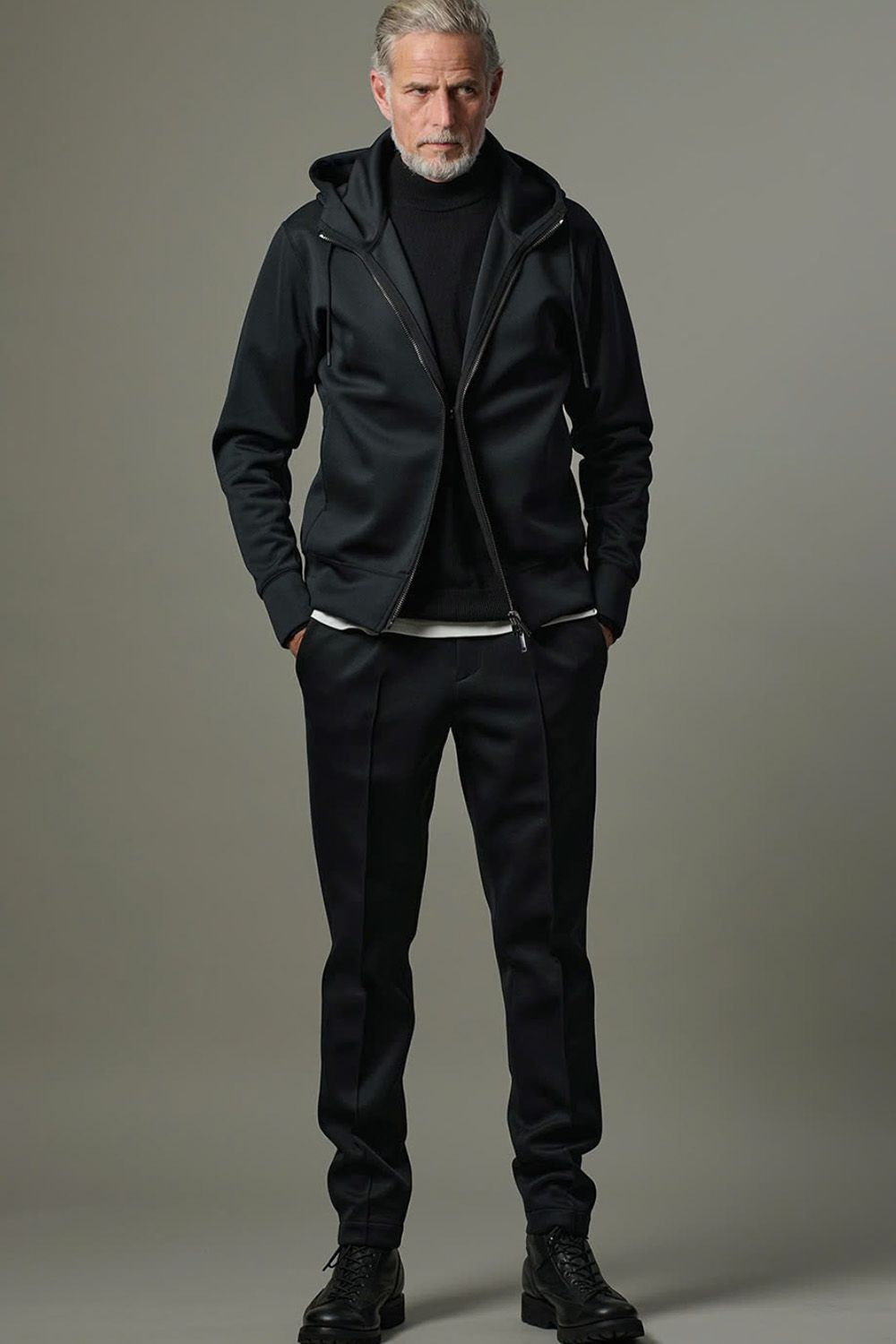 HIGH NECK ZIP HOODIE / ハイネック ジップ フーディー