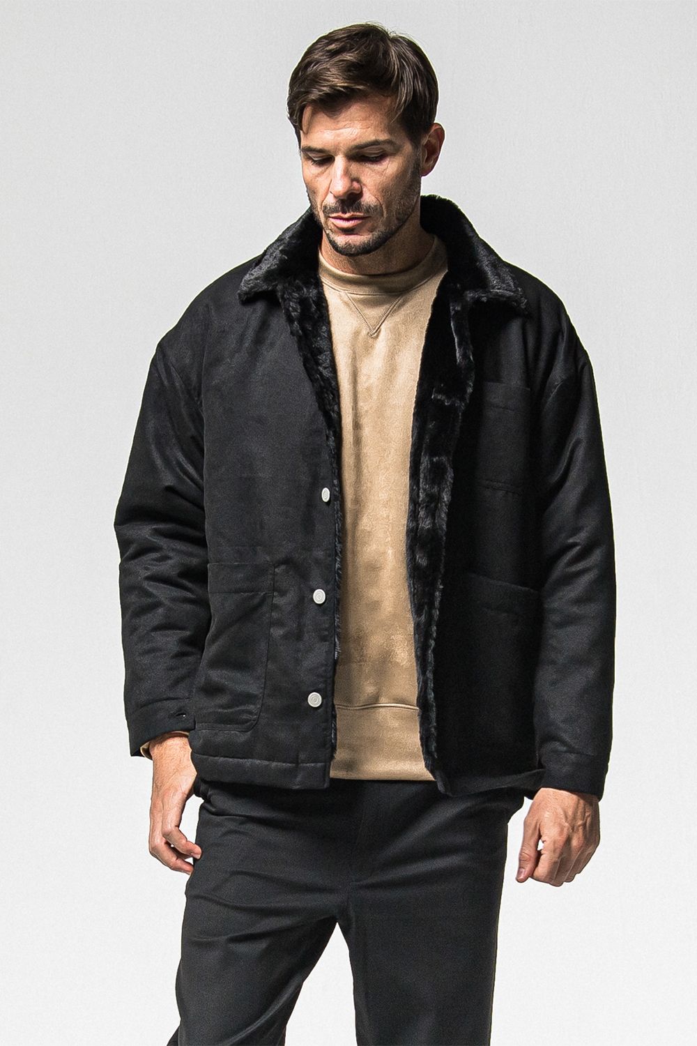 SUEDE FUR COVER ALL / スウェード ファー カバーオール