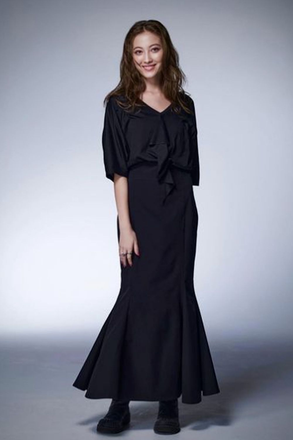 Viscose Organic Frill V Dolman T-Shirt / ヴィスコース オーガニック フリル ブイ ドルマン ティー シャツ
