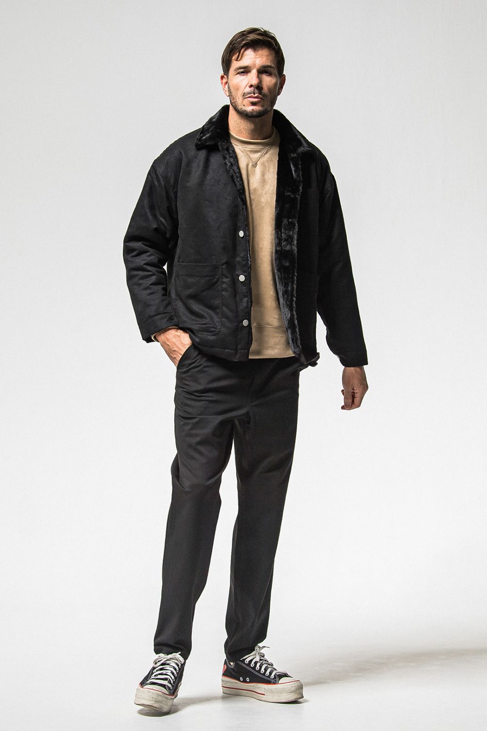 SUEDE FUR COVER ALL / スウェード ファー カバーオール