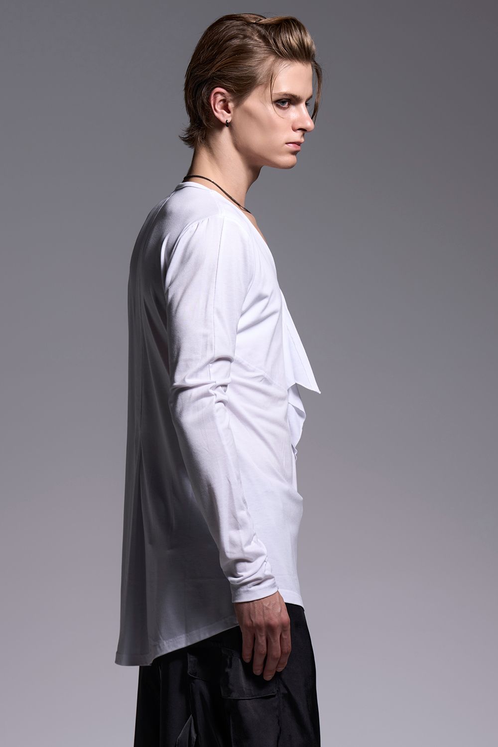 BEATENJIKU W-Frill-V-Neck-T / ベア天竺 Wフリル VネックTシャツ