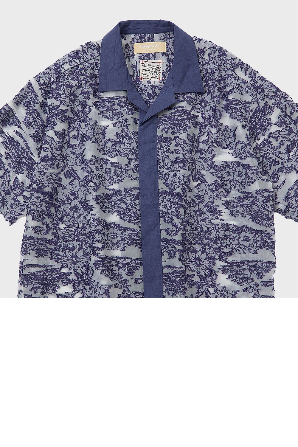 Cut jacquard sheer S/S shirt / カットジャガード シアー ショートスリーブ シャツ