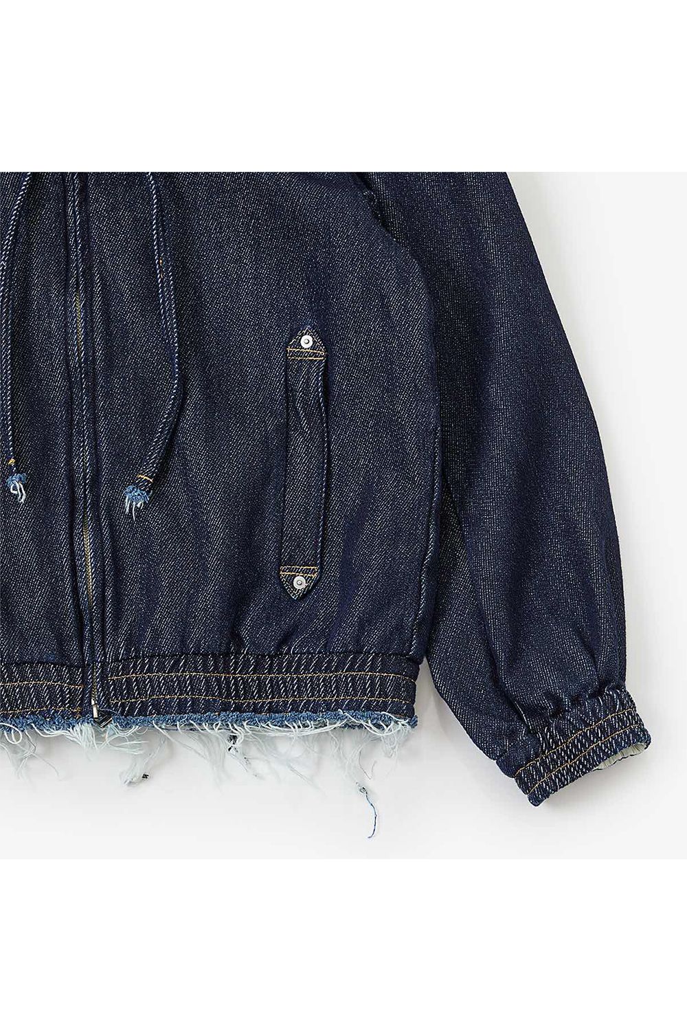 Loose twist yarn denim zip-up hoodie / ルーズ ツイスト ヤーン デニム ジップアップ フーディー
