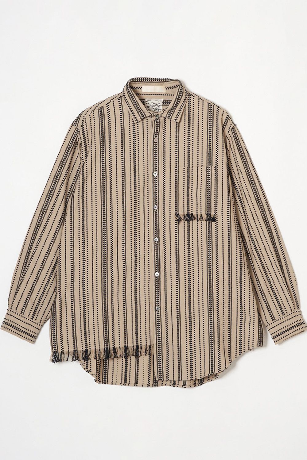 Dobby stripe asymmetry SH  / ドビー ストライプ アシンメトリー シャツ