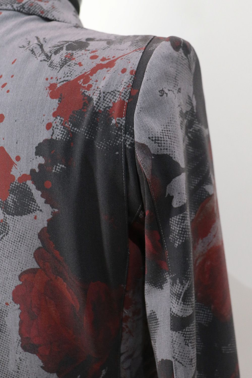 Gray Flora Gabardine Long Jacket / グレー フローラ ギャバジン ロングジャケット