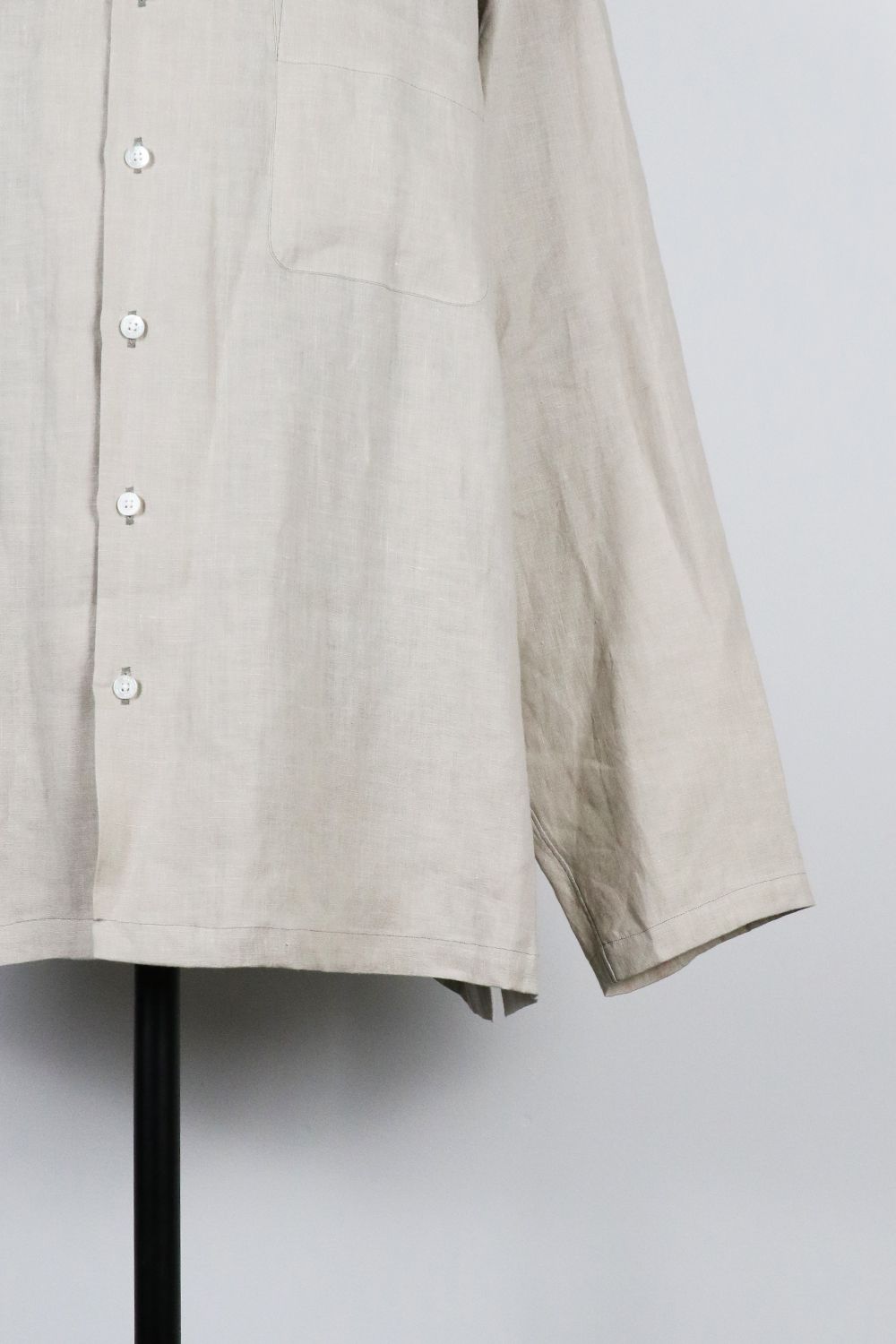 MARKAWARE - HEMP SHIRTING OPEN COLLAR SHIRT L/S / ヘンプ シャーティング オープンカラー  ロングスリーブ シャツ | laid-back