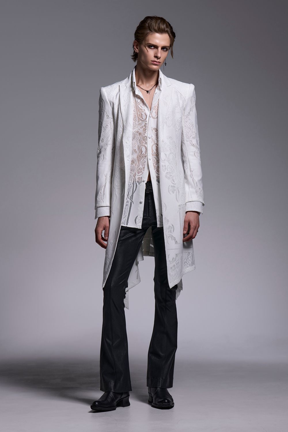 Coating High Tension Jersey Flare Skinny Slacks / コーティング ハイテンションジャージー フレア スキニー スラックス