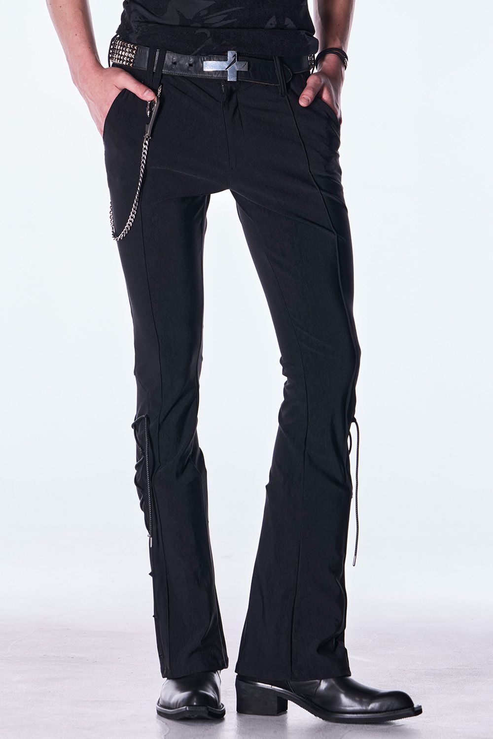 High Tension Jersey Lace Up Flare Pants / ハイテンション ジャージ レースアップ フレア パンツ