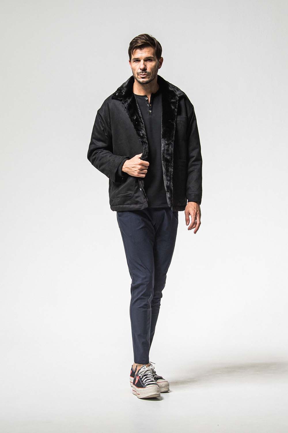 VELOURS FLEECE THERMAL HENRY / ベロア フリース サーマル ヘンリーネック