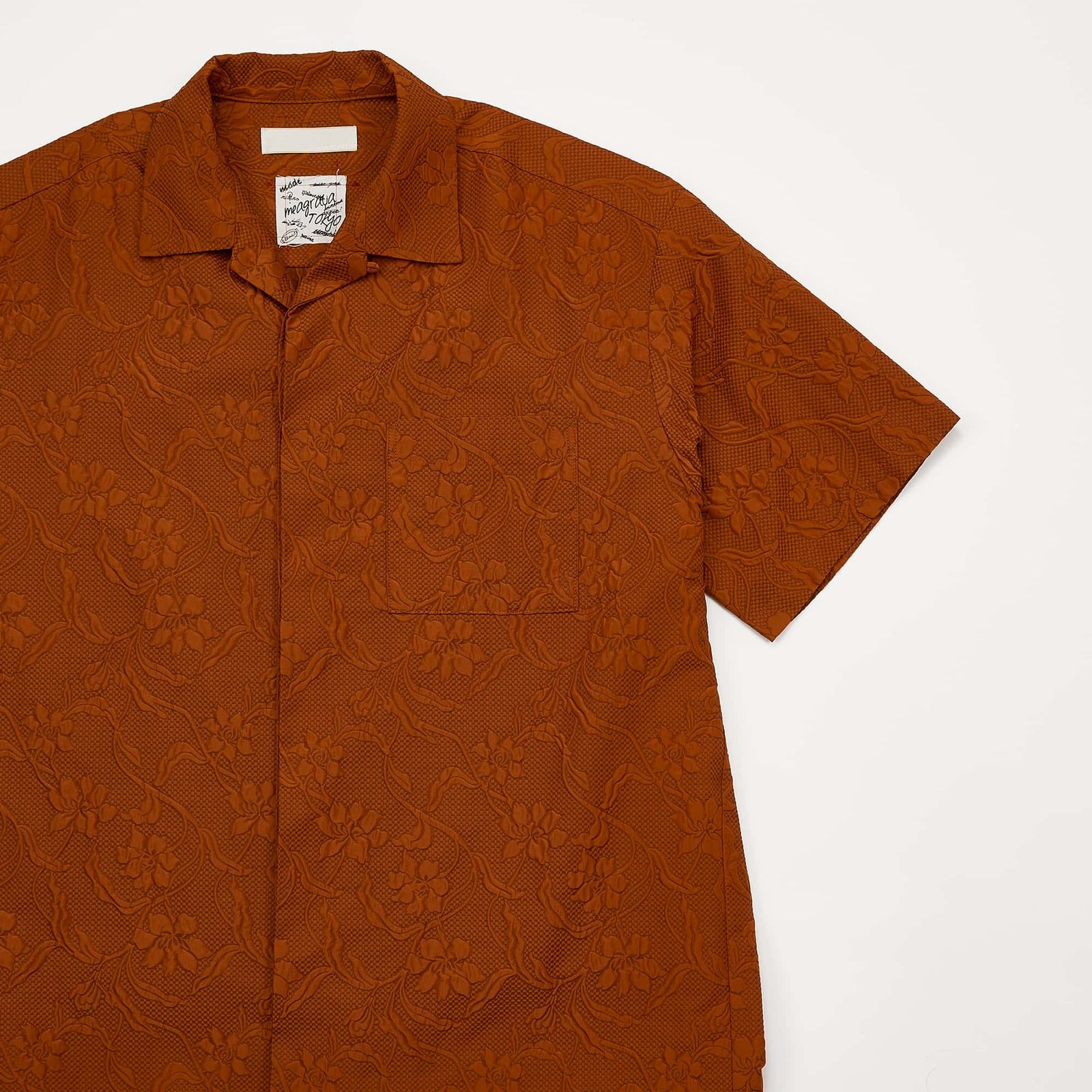 Embossing S/S open collar SH / エンボス ショートスリーブ オープンカラー シャツ