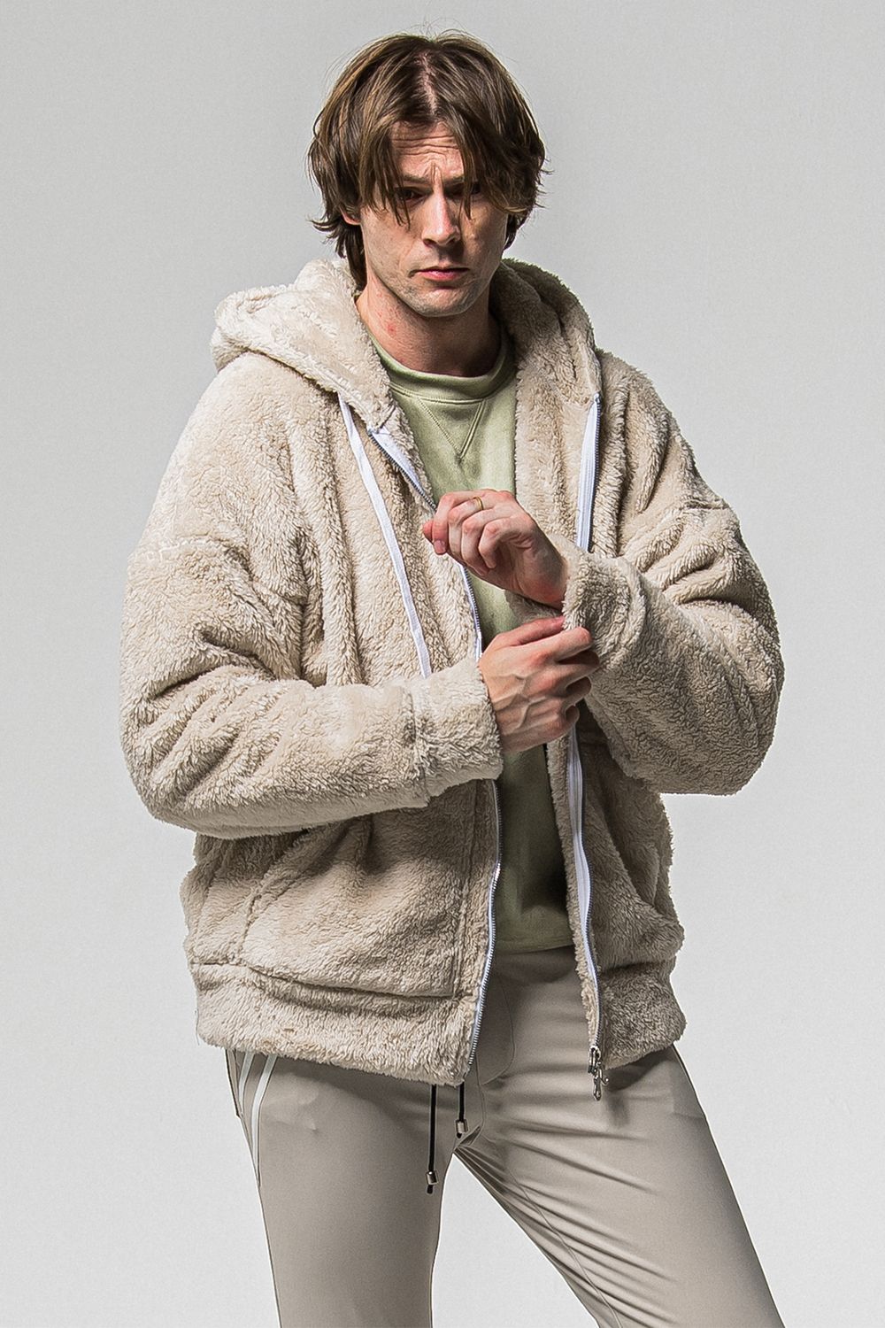 BOA ZIP LOOSE HOODIE / ボア ジップ ルーズ フーディ