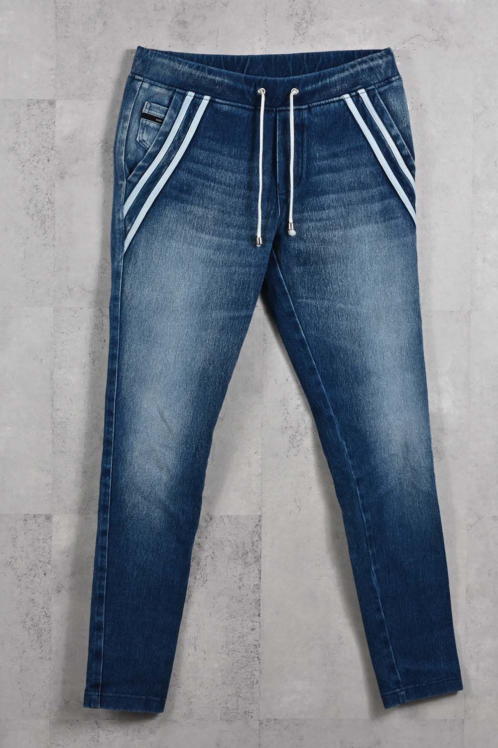 EX DENIM JERSEY EDGE PT / デニム ジャージ エッジ ラインパンツ