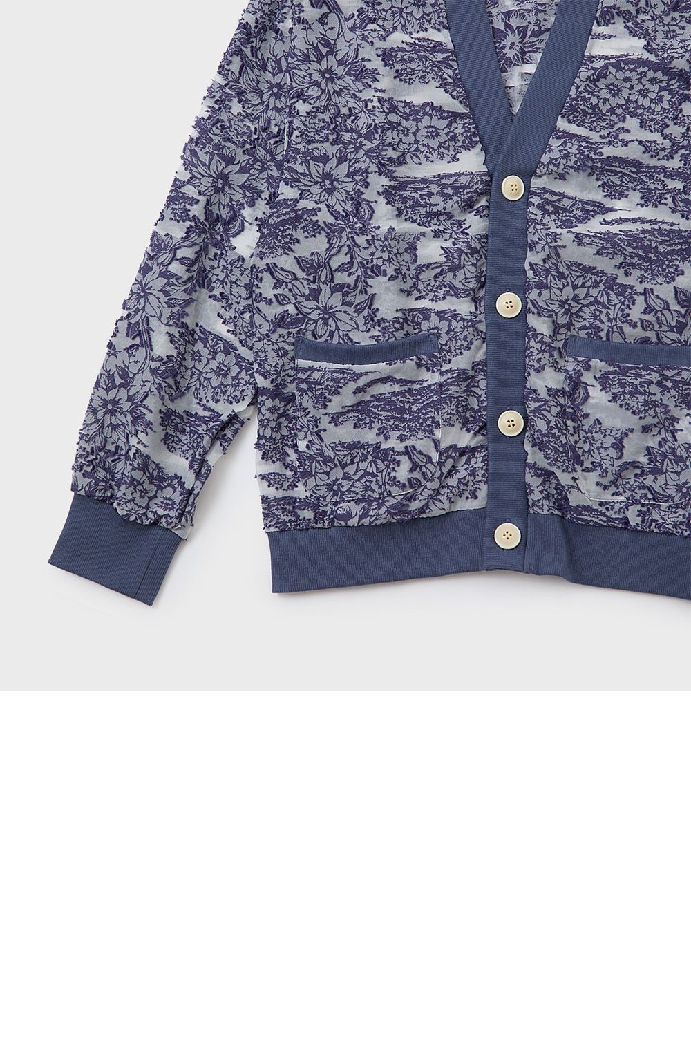 Cut jacquard sheer cardigan / カットジャガード シアー カーディガン