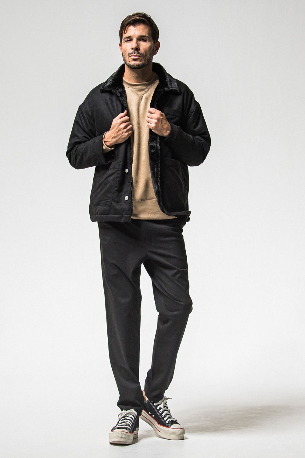 SUEDE FUR COVER ALL / スウェード ファー カバーオール