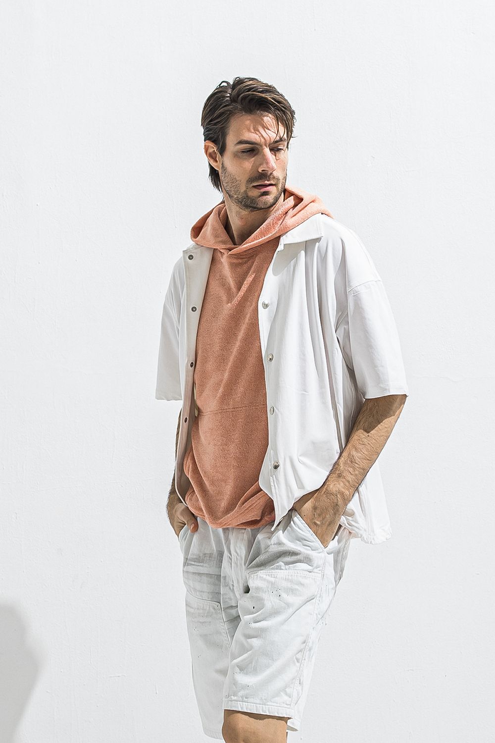 NYLON HALF COACH JACKET / ナイロン ハーフスリーブ コーチジャケット