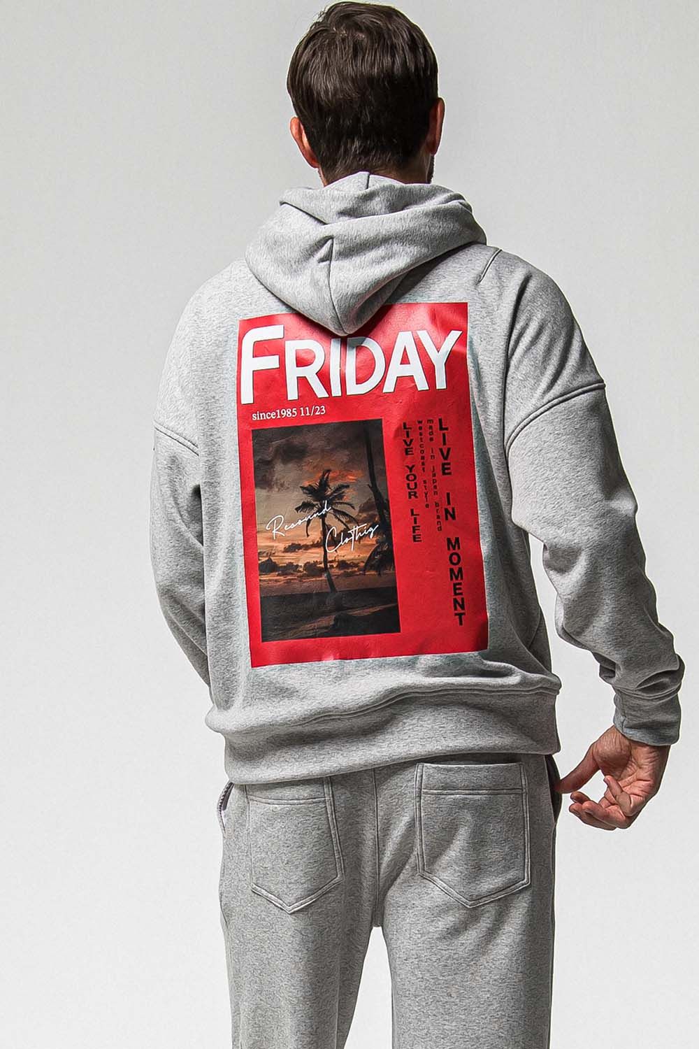 FRIDAY OLD COVER VELOURS FLEECE HOODIE / フライデー オールドカバー ベロア フリース フーディ