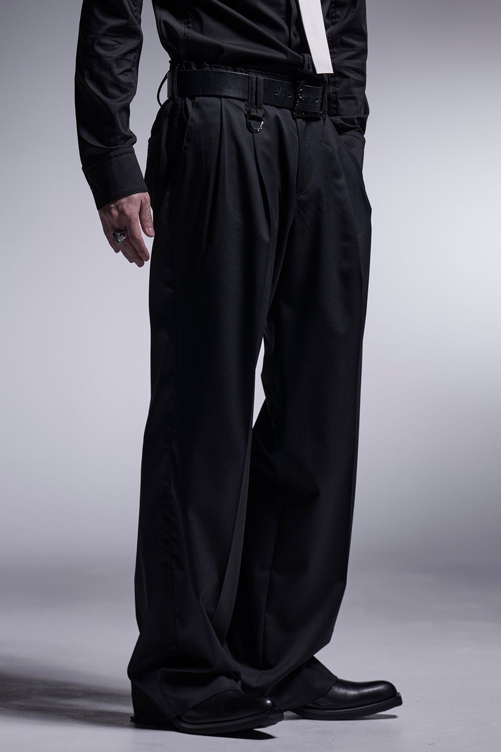 CTHY パンツ ウールライクセンターシームサルエルパンツ メンズ