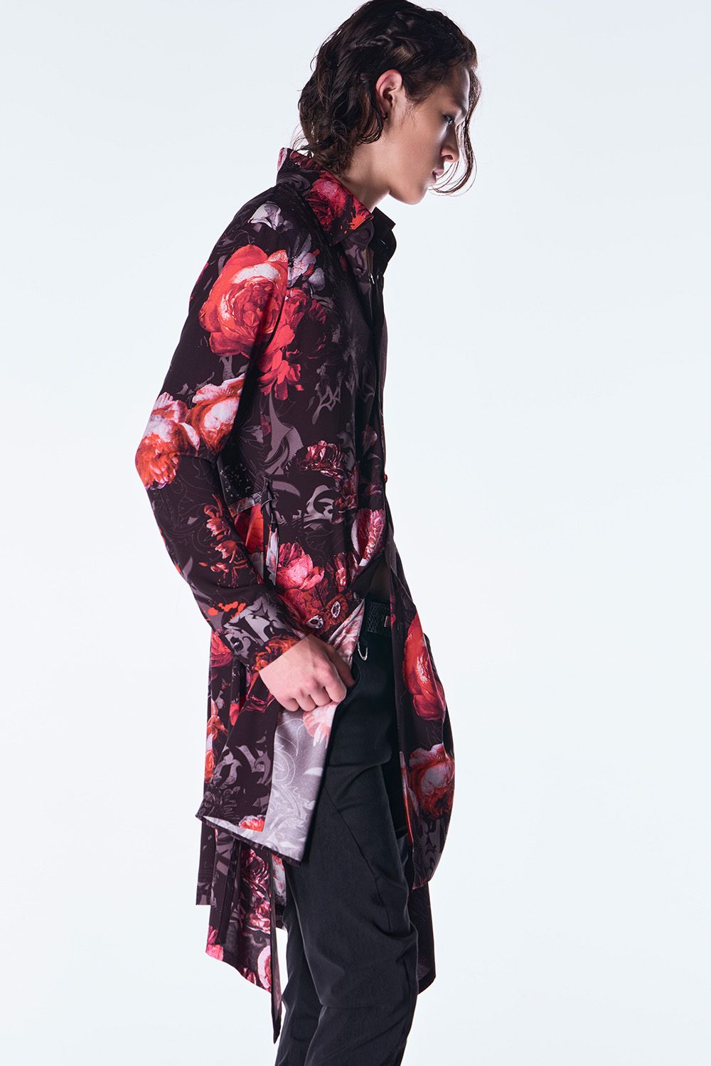 Goth Flora Flare Shirt / ゴス フローラ フレア シャツ