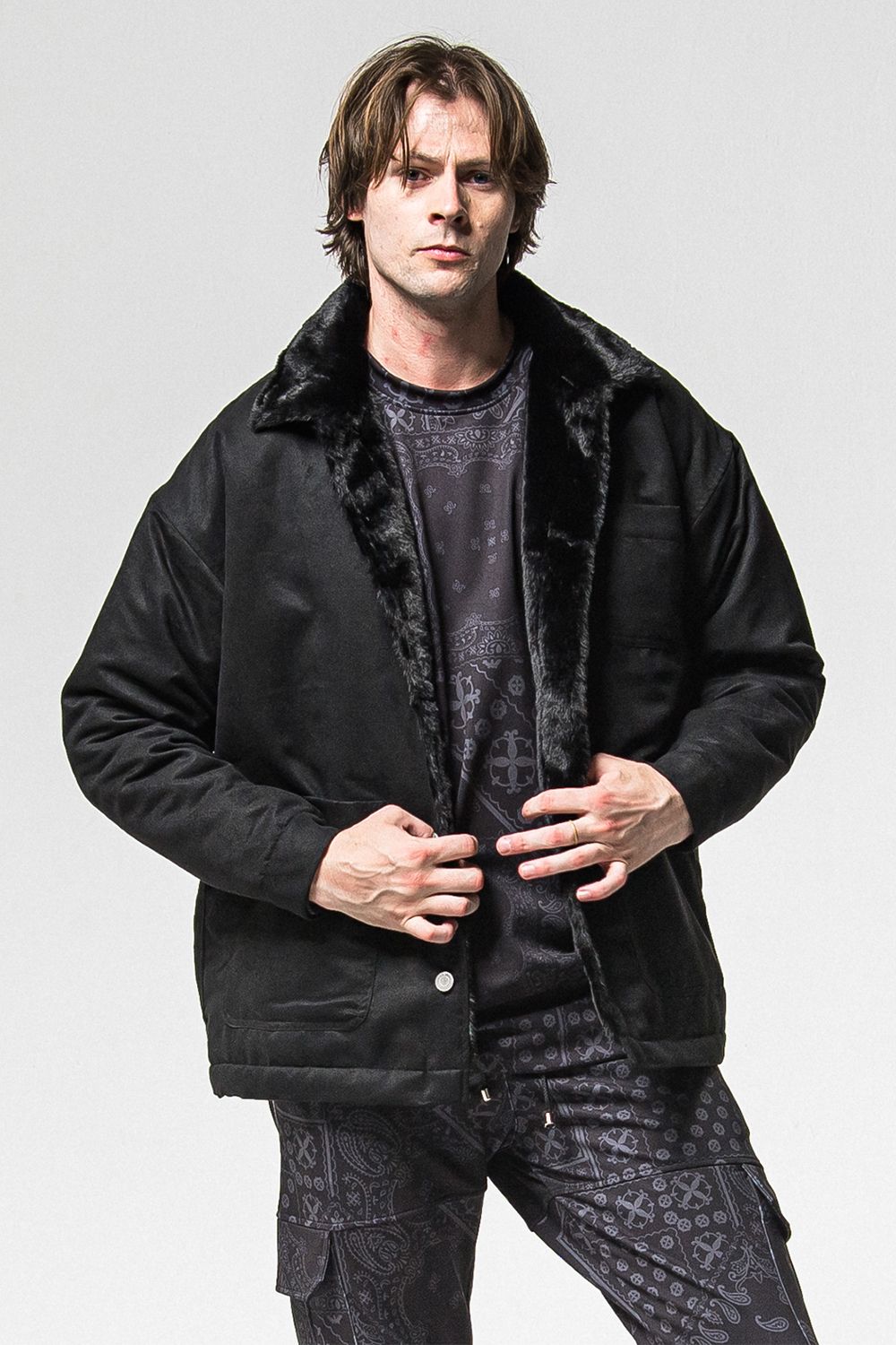 SUEDE FUR COVER ALL / スウェード ファー カバーオール