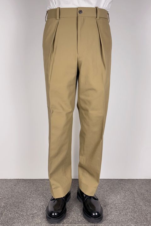 ORGANIC COTTON SURVIVAL CLOTH ONE TUCK TAPERED TROUSERS / オーガニックコットン サバイバルクロス ワンタック テーパード トラウザーズ