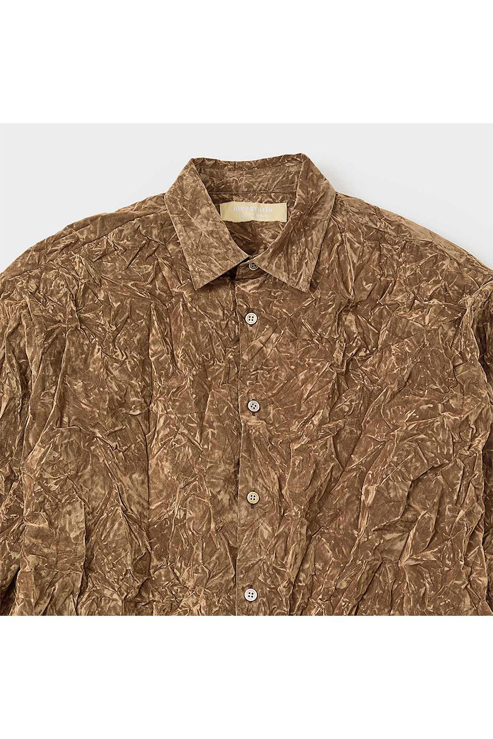 Flock printed washer shirt / フロッキープリント ワッシャー シャツ