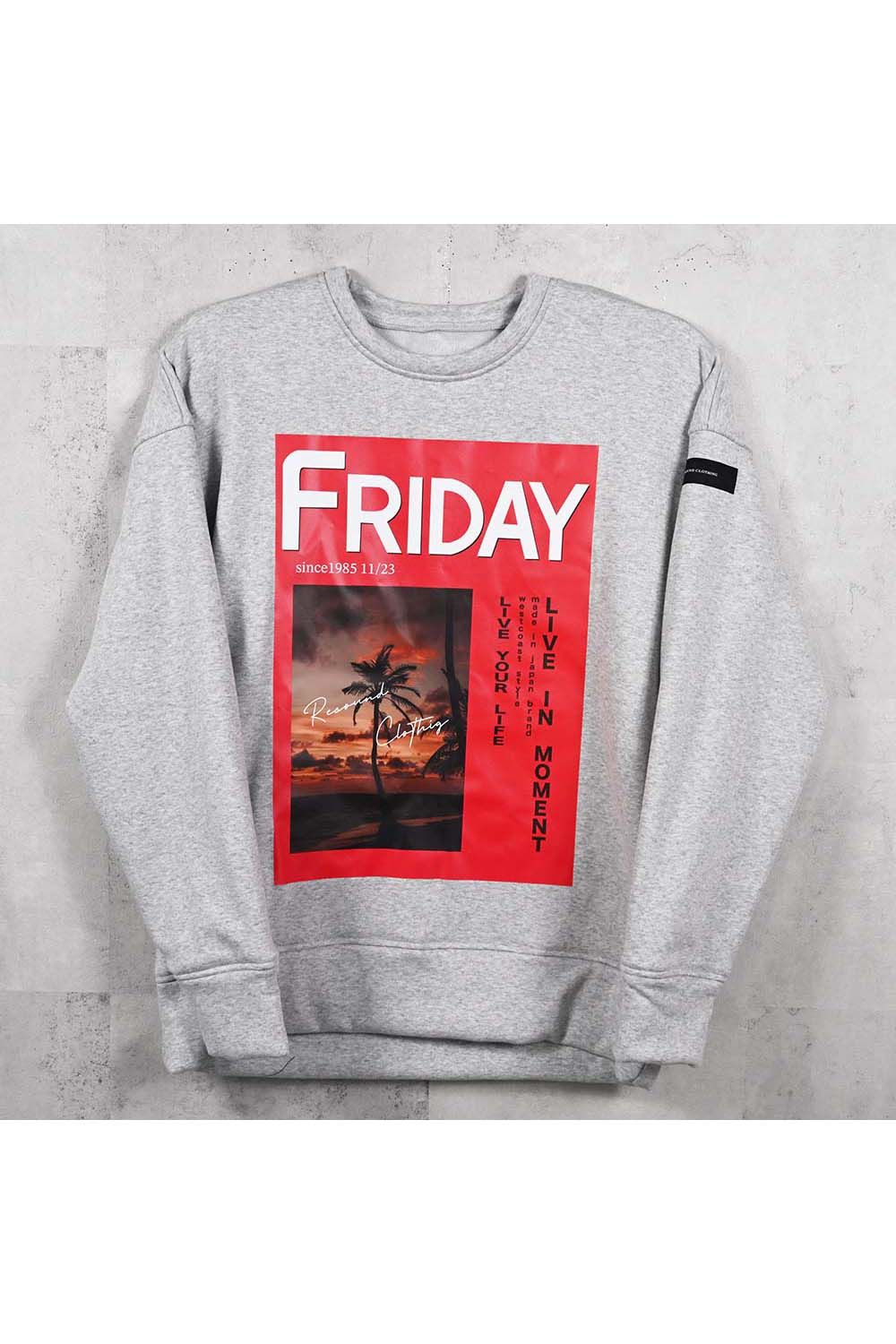 FRIDAY OLD COVER VELOURS FLEECE TRAINER / フライデー オールドカバー ベロア フリース トレーナー