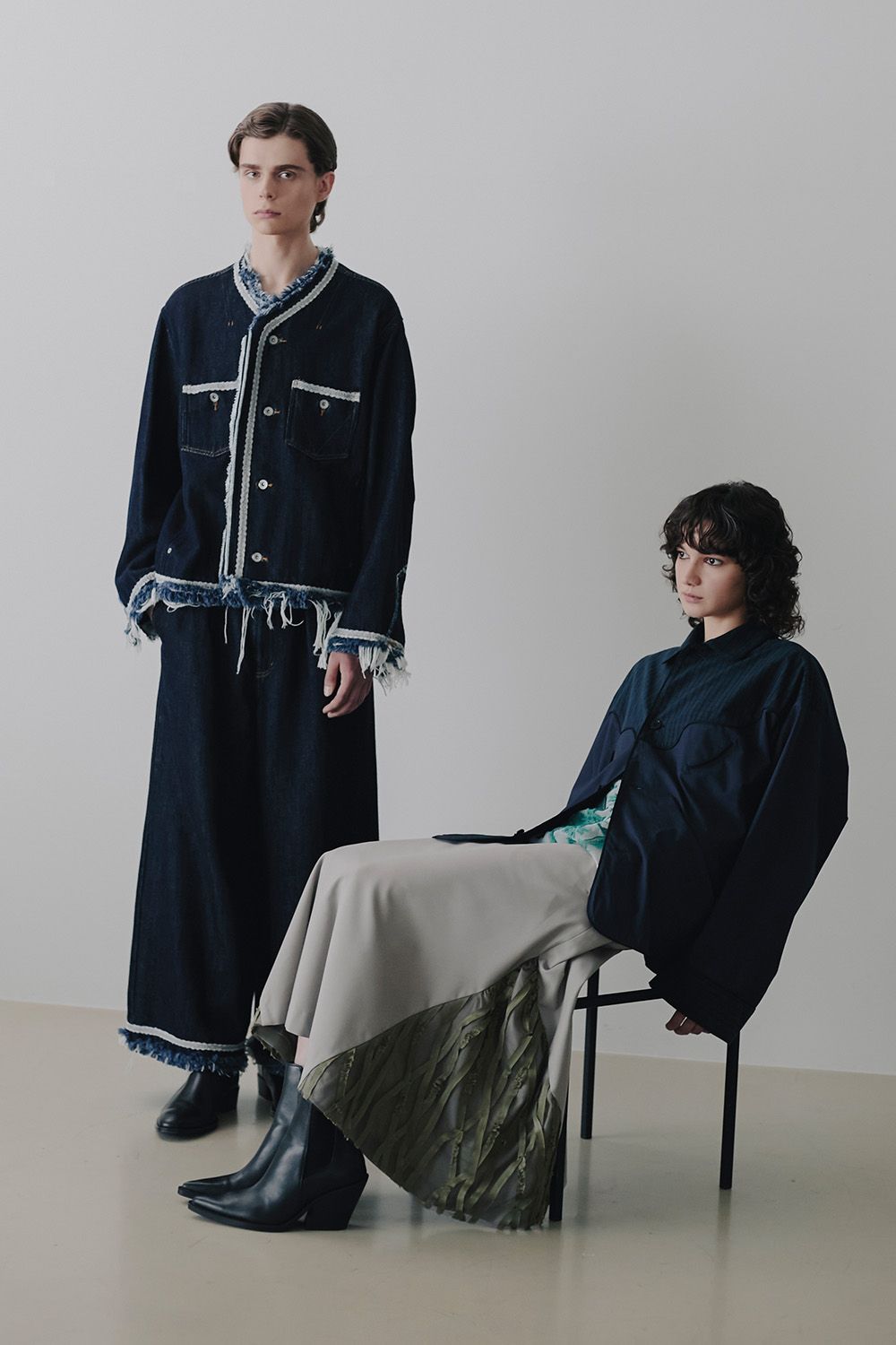 Lace tape denim BL / レース テープ デニム ブルゾン