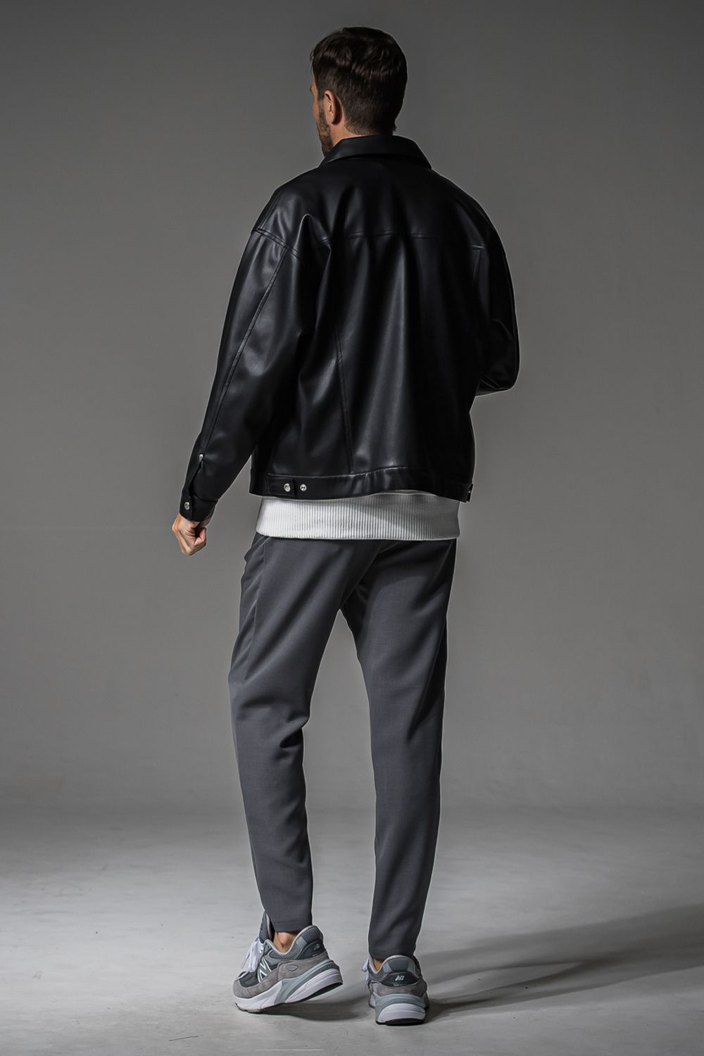 LEATHER OVER 3RD G / オーバーサイズ エコレザーGジャン