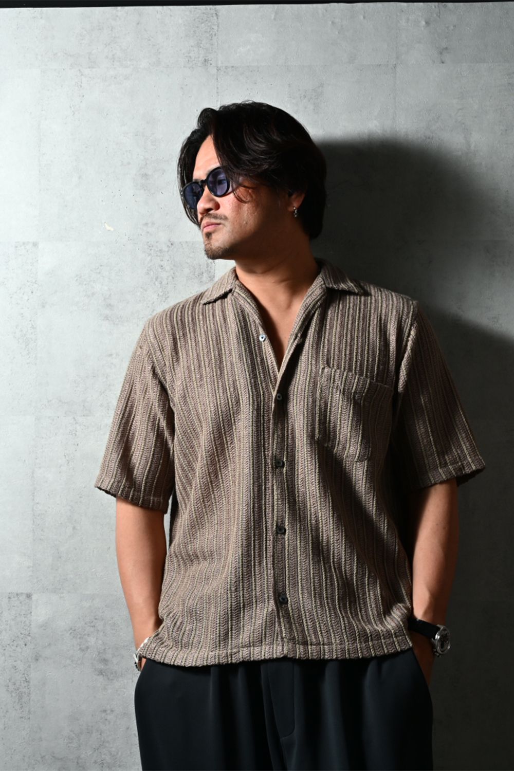 russel shirts / ラッセル織り オープンカラーシャツ