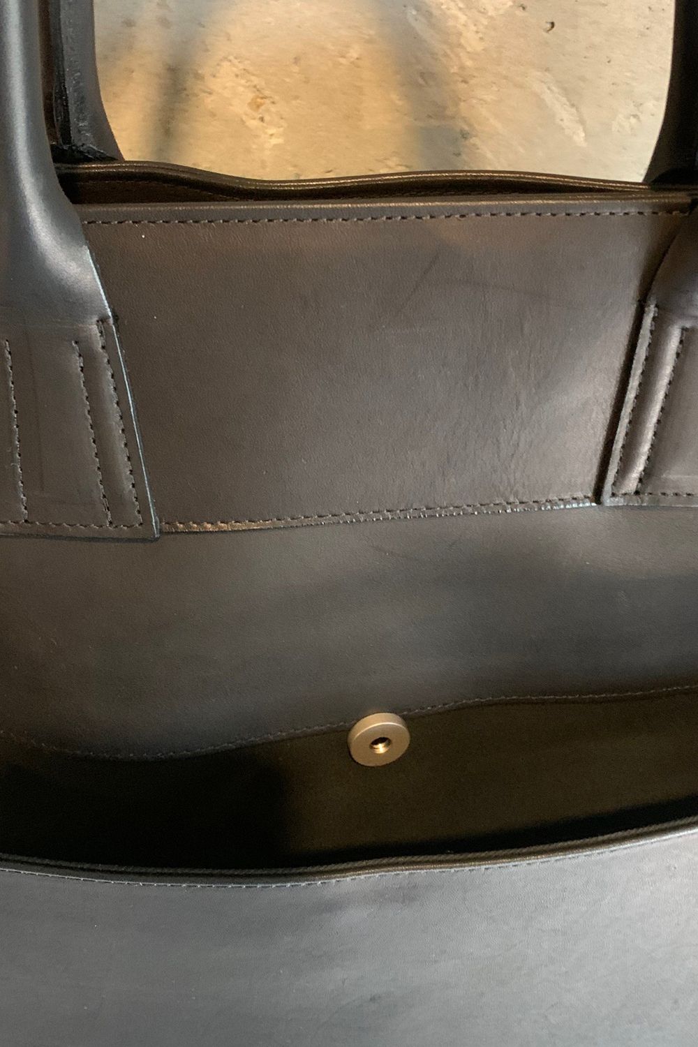 TOTE(L) BLACK × S/SILIVER METAL - Oil Leather / トート(L)