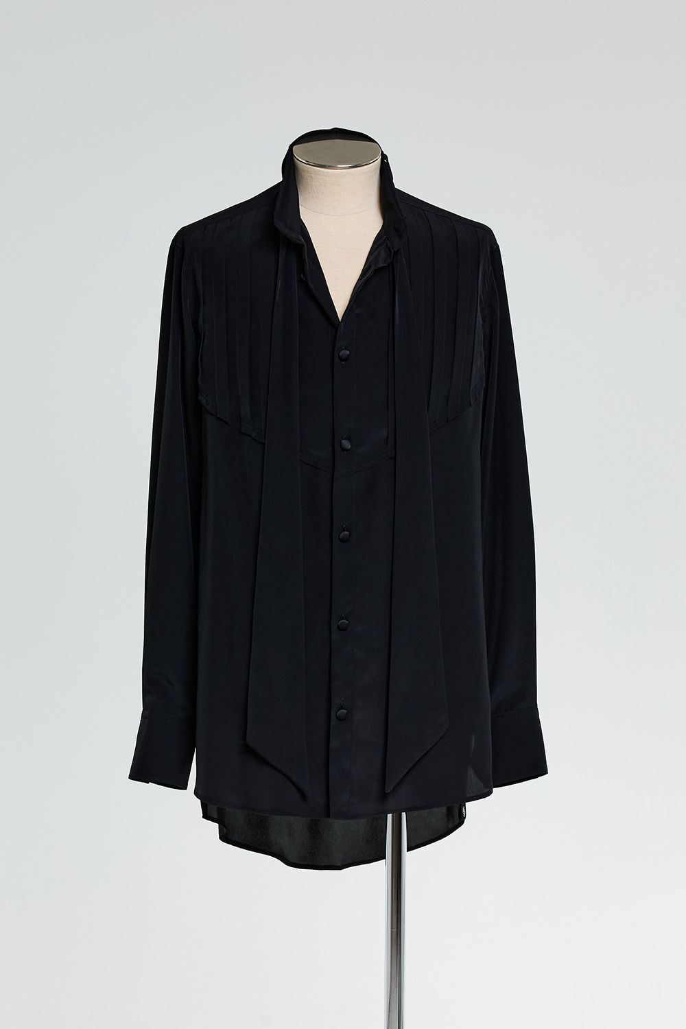 Pin Tuck Ribbon Shirt