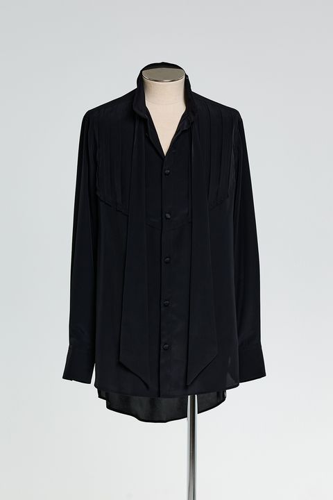 Pin Tuck Ribbon Shirt
