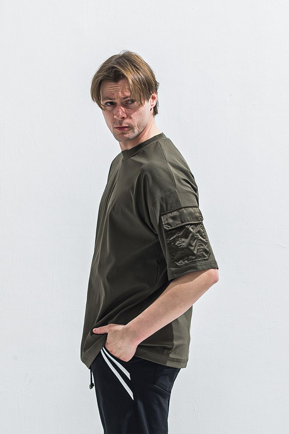 MILITARY POCKET NYLON OVER TEE / ミリタリー ポケット ナイロン オーバー Tシャツ