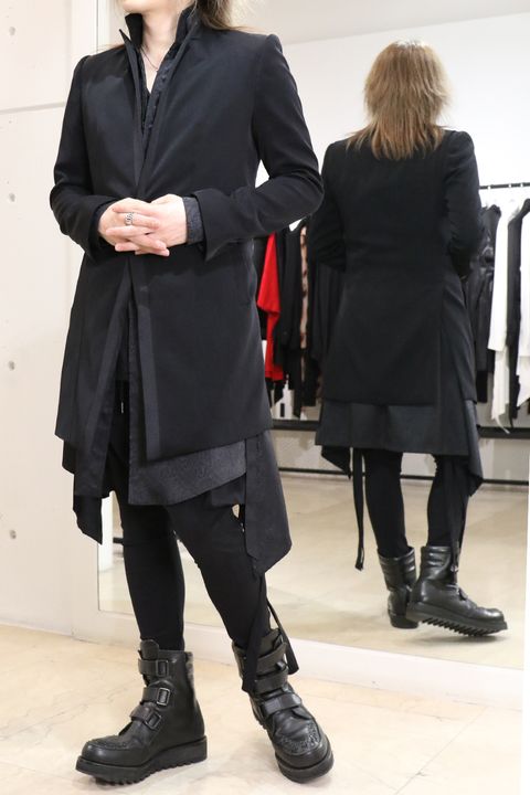 《kiryuyrik 2024-25AW》Trimming Peaked Jacket × Stand Collar Zip Flare Shirt
