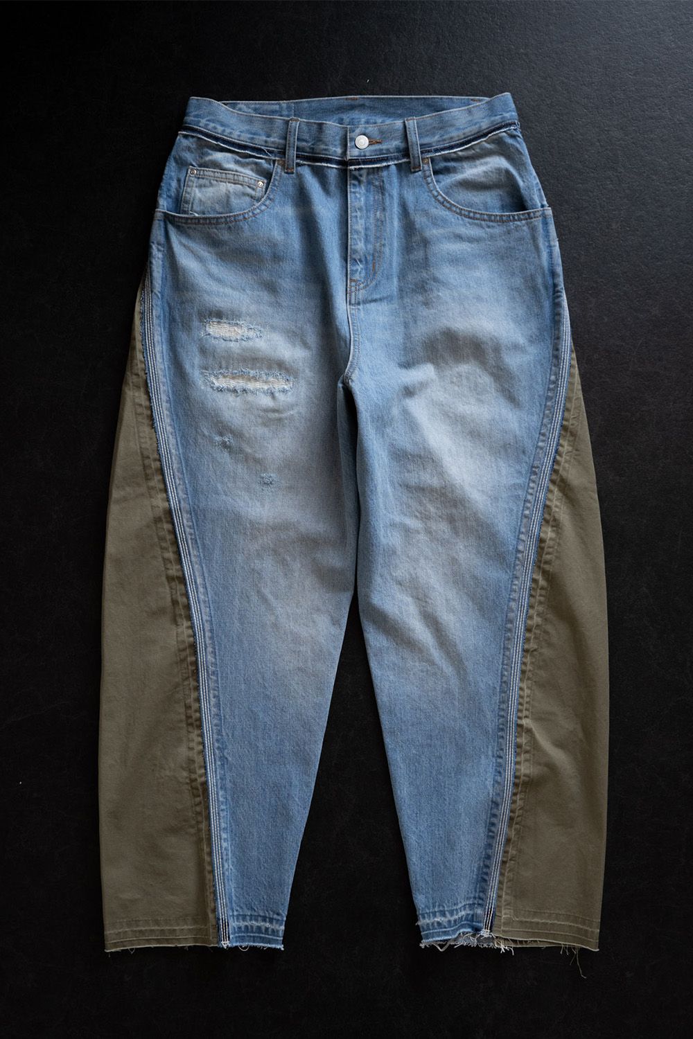 WRAP SEAM LOOSE FIT / ラップ シーム ルーズ フィット リメイク デニム バレルパンツ
