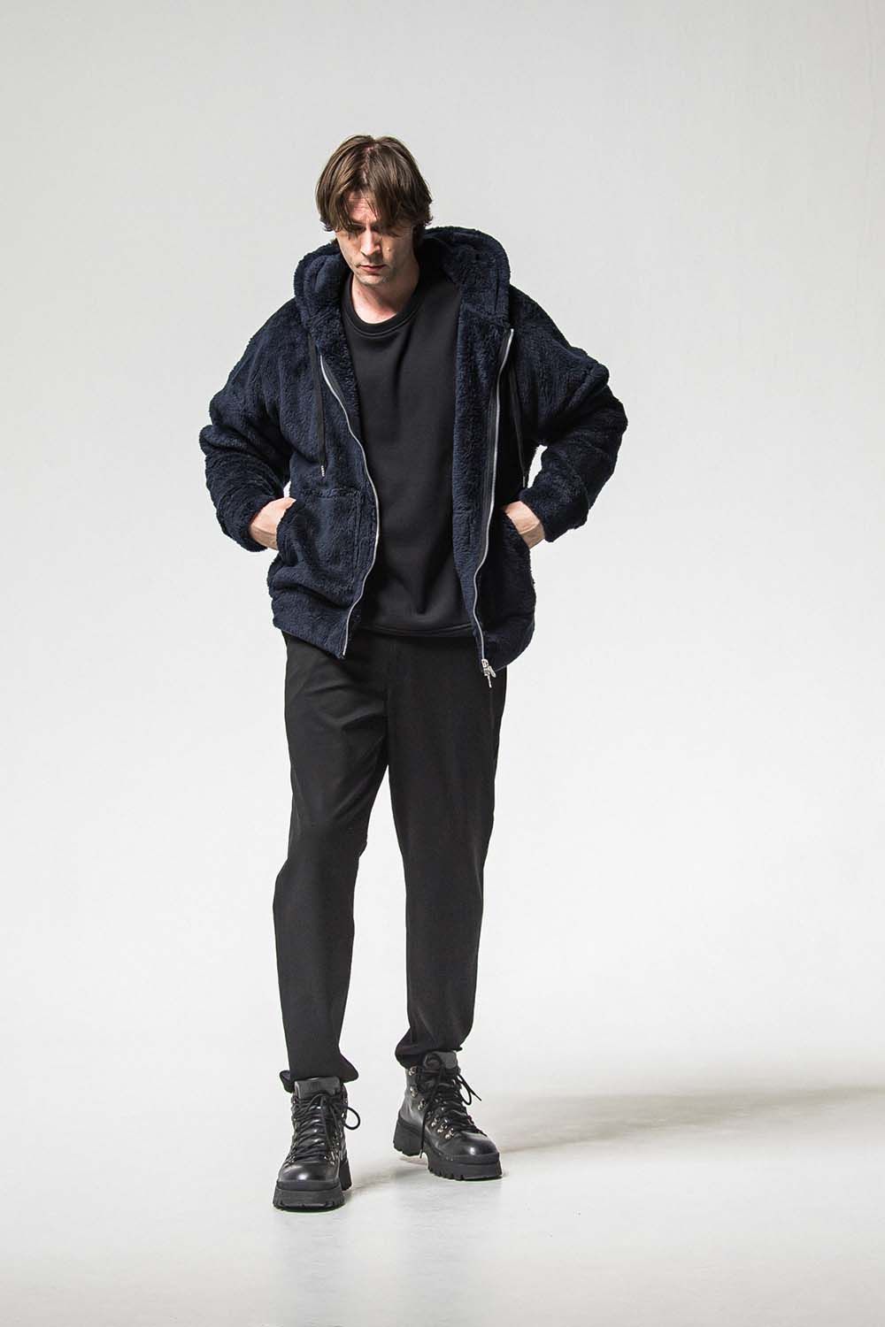 VELOURS FLEECE THERMAL LOOSE TRAINER / ベロア フリース サーマル ルーズ トレーナー