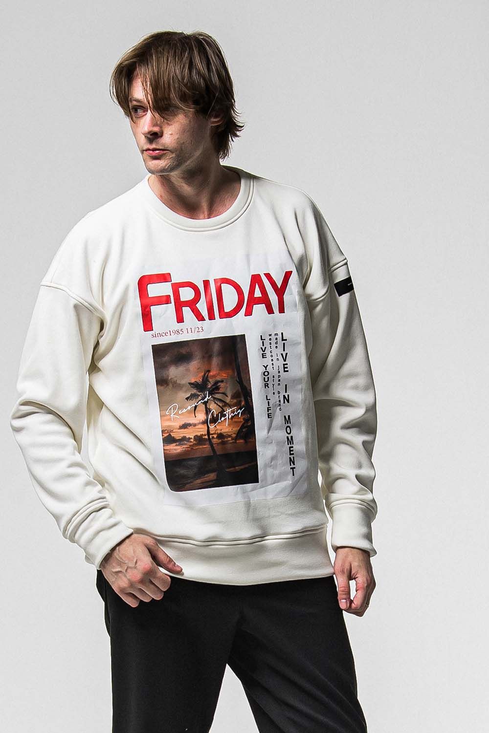 FRIDAY OLD COVER VELOURS FLEECE TRAINER / フライデー オールドカバー ベロア フリース トレーナー