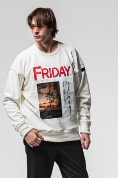 FRIDAY OLD COVER VELOURS FLEECE TRAINER / フライデー オールドカバー ベロア フリース トレーナー