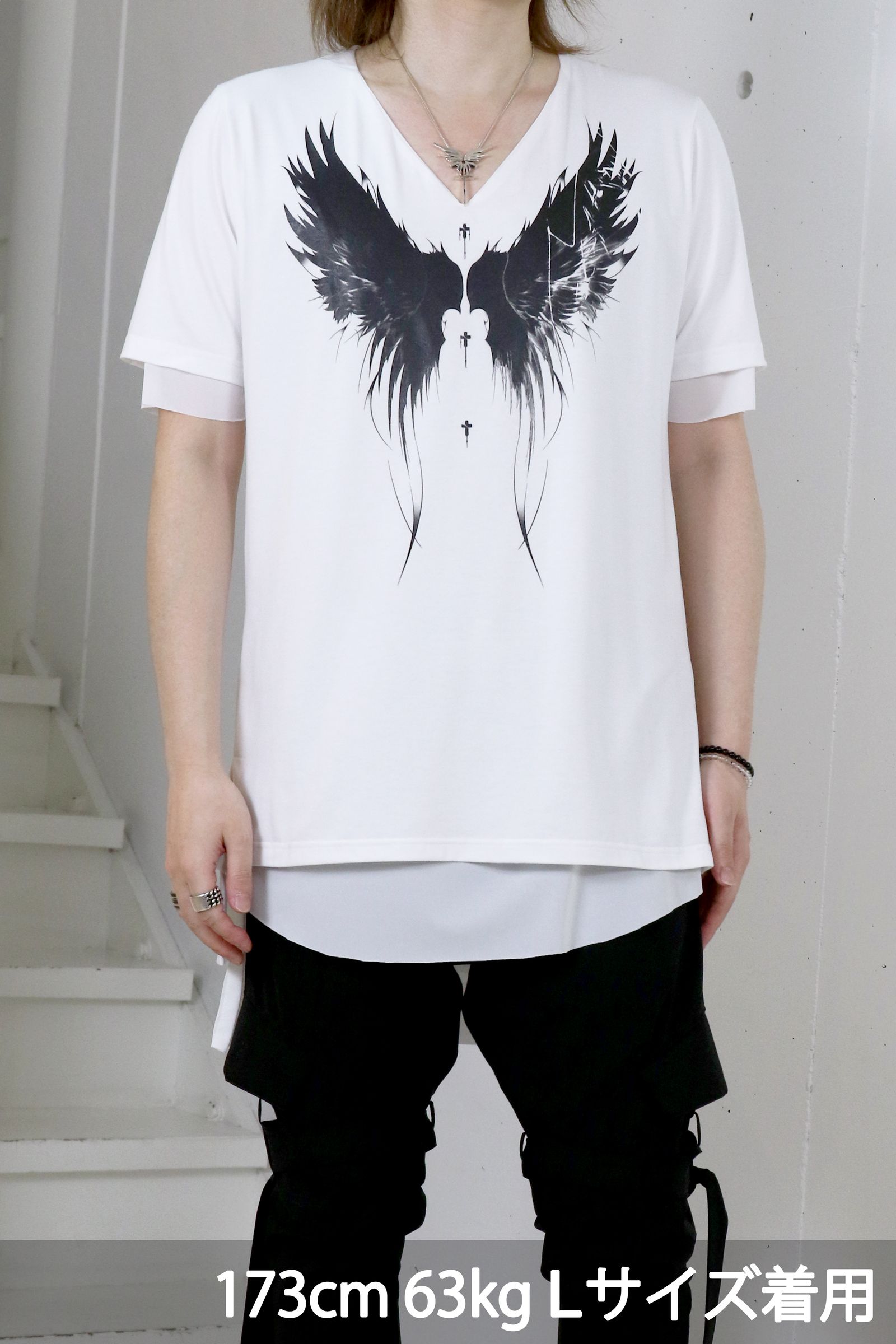 kiryuyrik - Layered V-Neck T-Shirt / レイヤード Vネック Tシャツ | laid-back